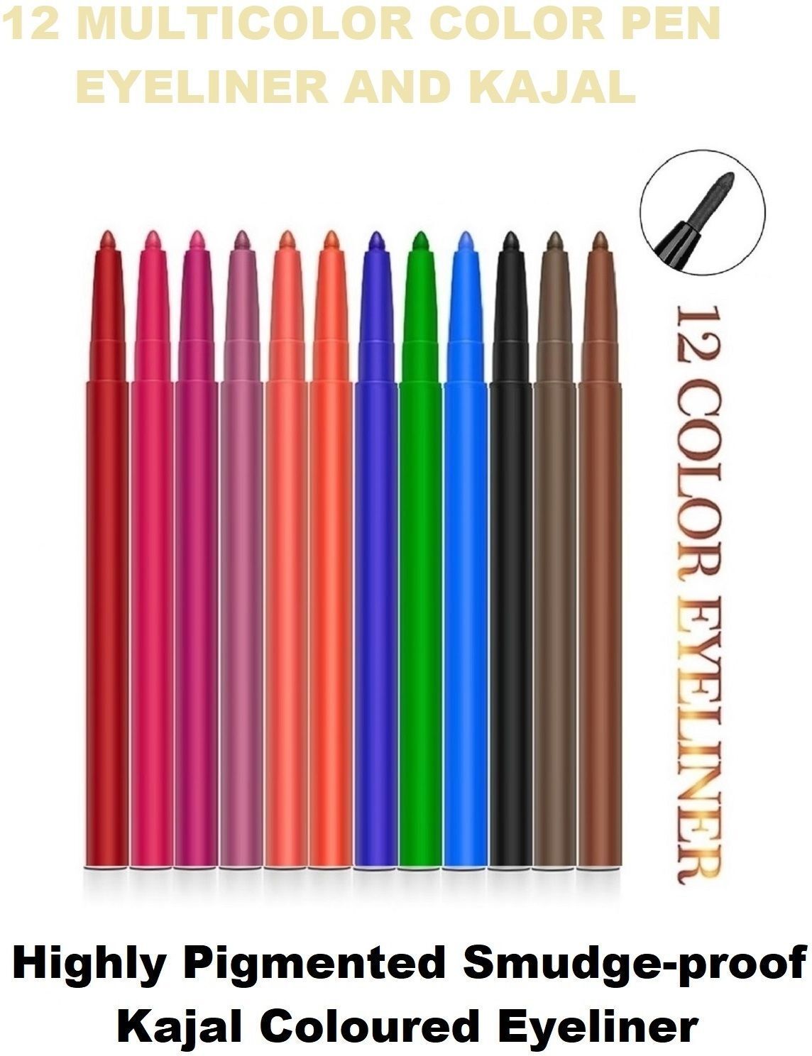 Creamy Colorful Eyeliner Pencils Set Long Lasting-image-31