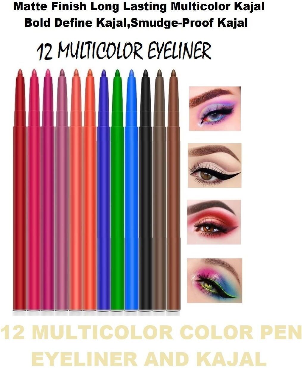 Matte Soft Multicolor Eye Liner Pencils, Hyper Pigmented eye Makeup-image-32