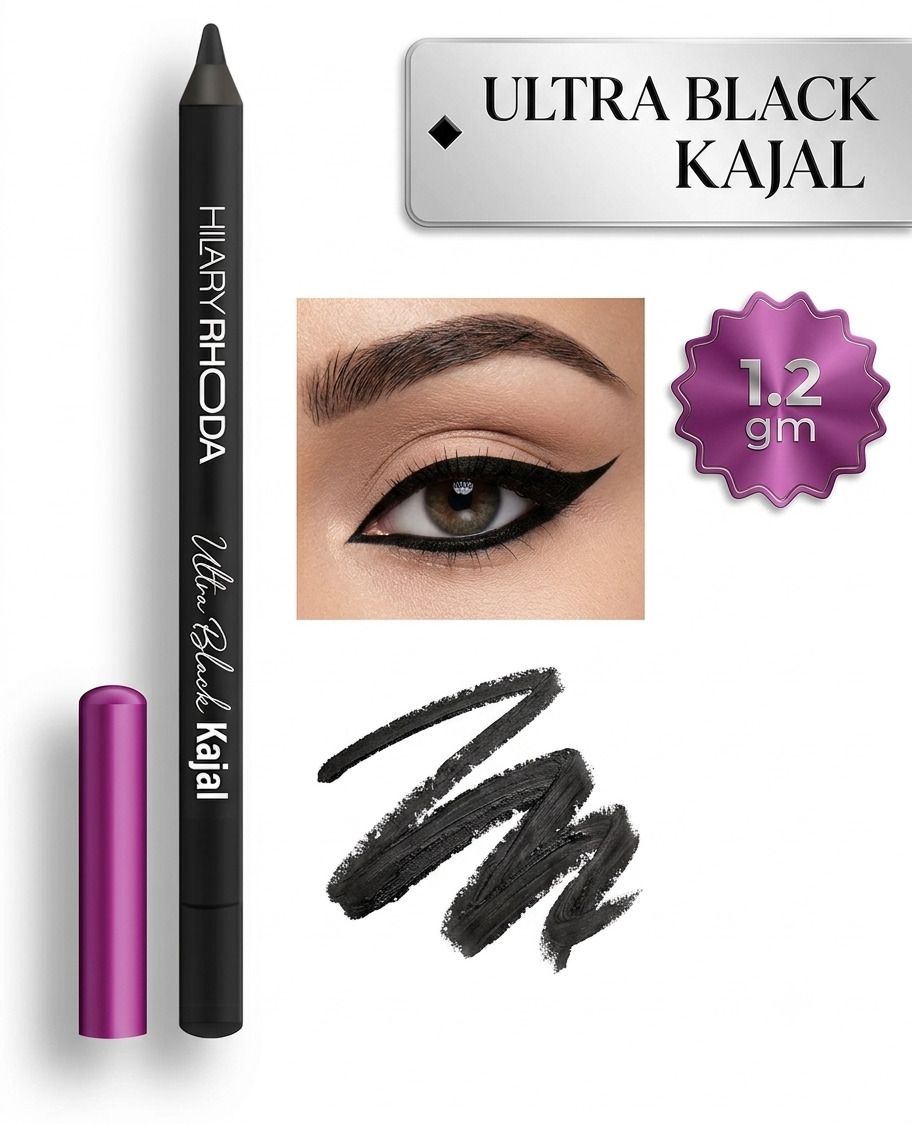 hilary rhoda Ultra Black Kajal Pencil – Intense Black, Long Lasting & Smudge Proof, 1.2 gm-picture-4