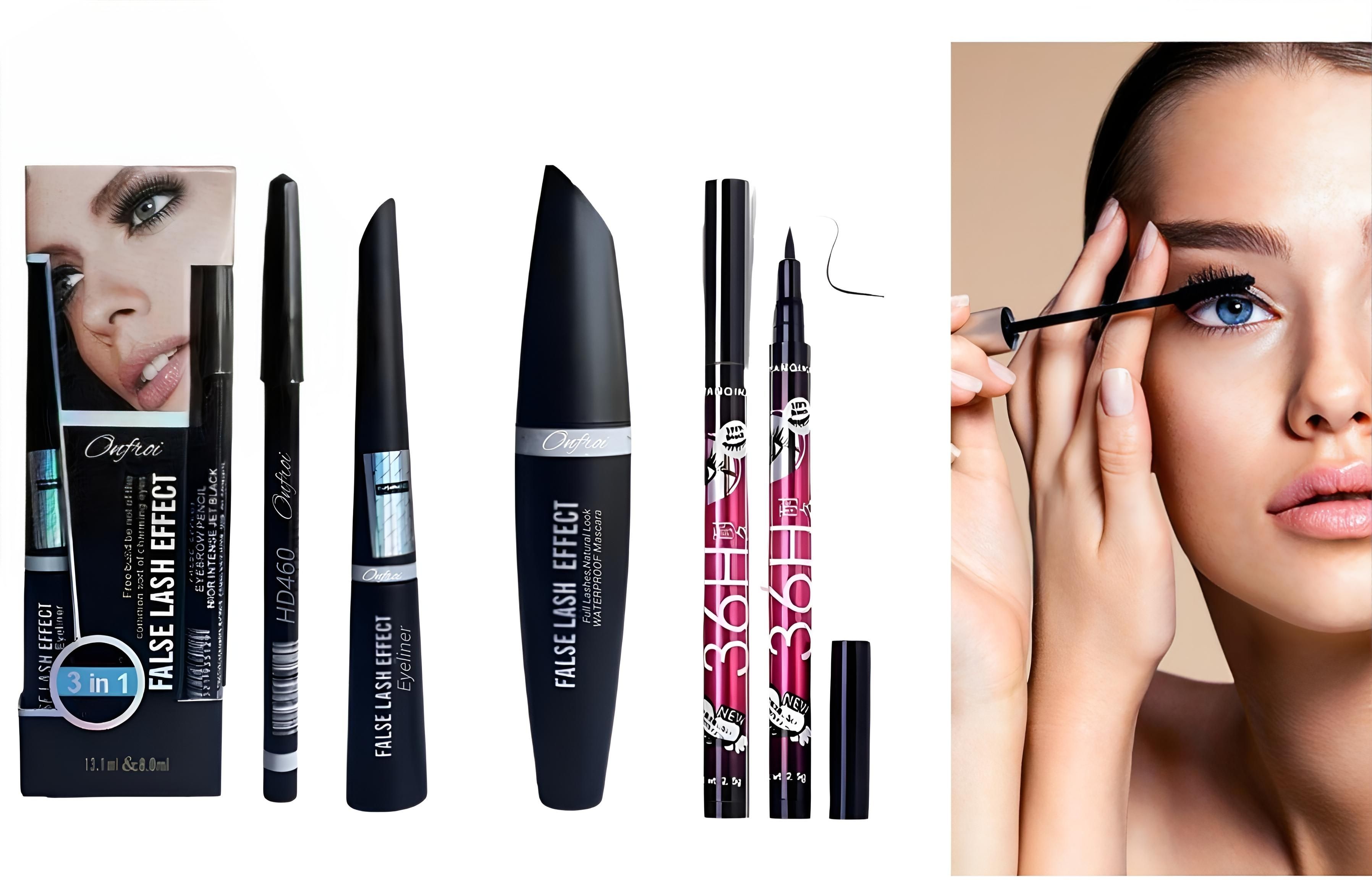 Smudge-Proof Eye Combo – Waterproof Kajal, Liner, Mascara, Brow Filler