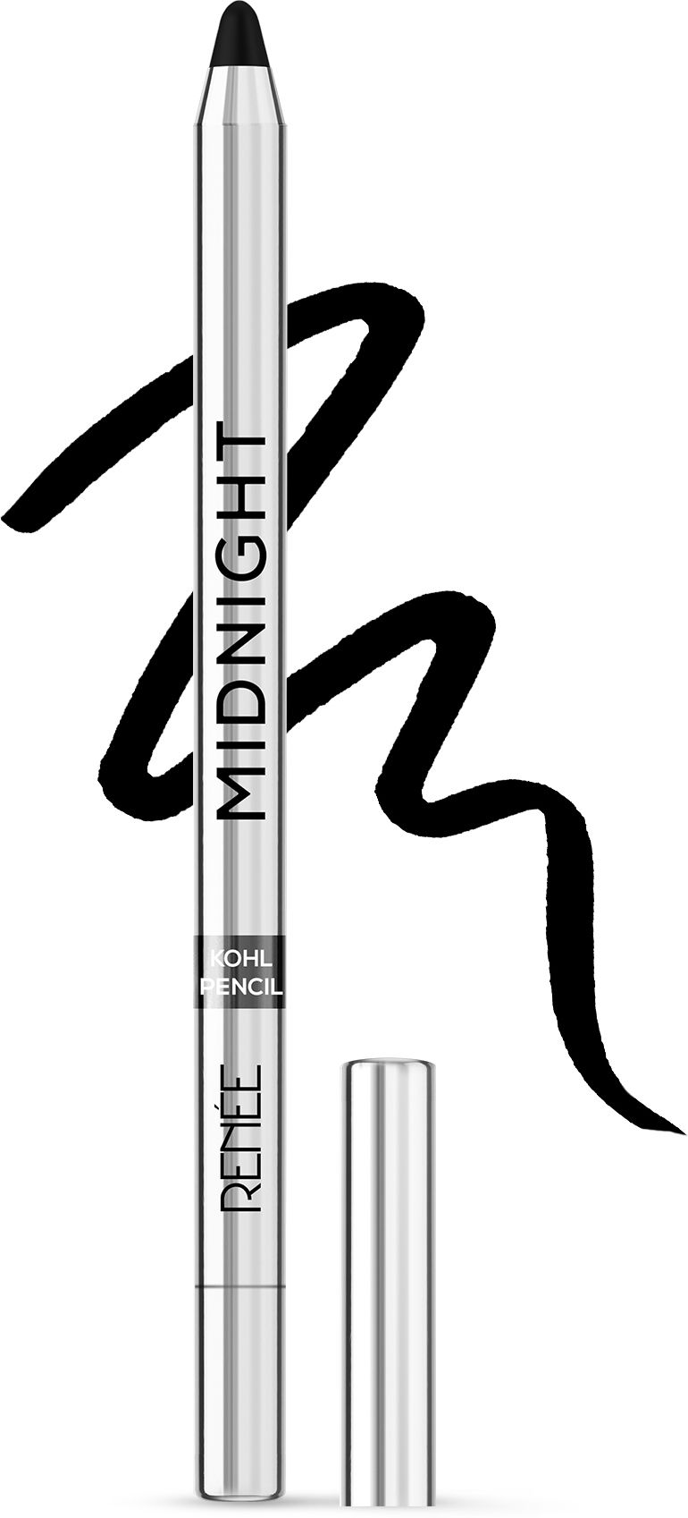 Midnight Kohl Black Kajal Pencil - Waterproof Smudgeproof With Sharpener 24 Hrs-image-24