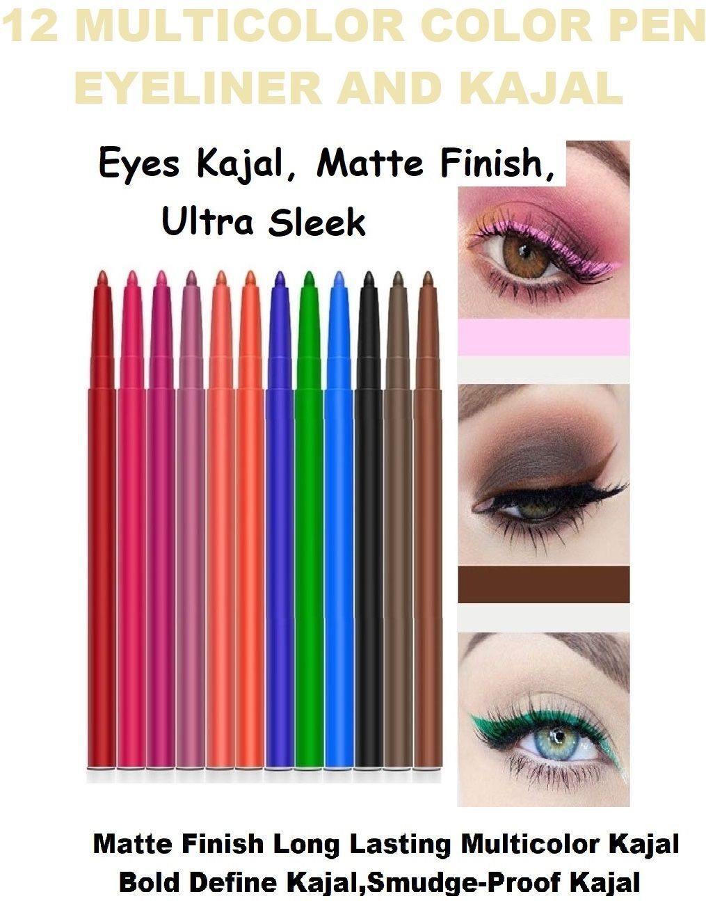 PERFECT MULTI-COLOR EYELINER-EYE CREAMY PEN PENCIL-image-11