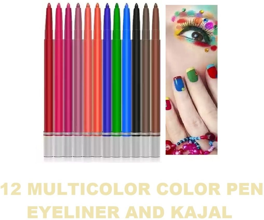 aylily Perfect Colorful waterproof longlasting kajal set of 12-picture-32