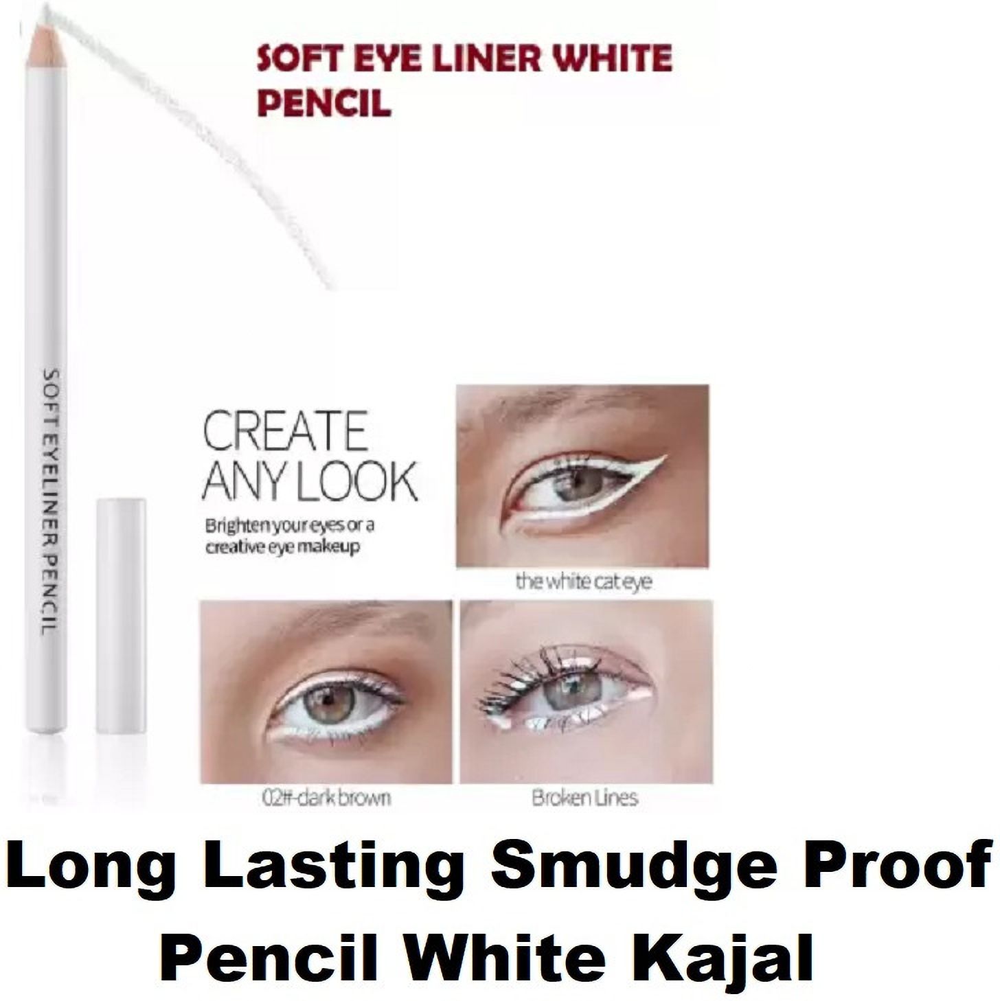 aylily 3D White Kajal Eyeliner Pencil Waterproof-picture-3
