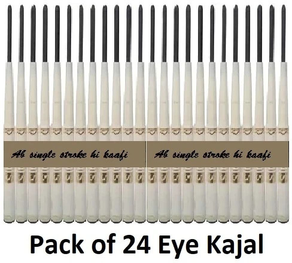 Eye Care Kajal With Sketch Pen Eye Liner,Black, Set Of 24,Matte Finish-image-6