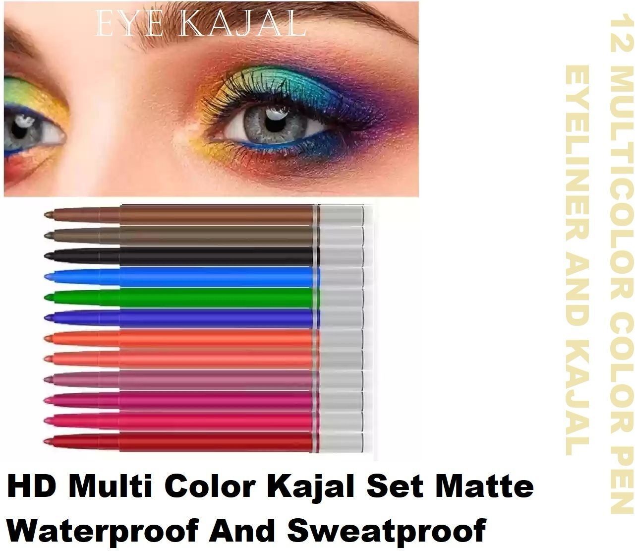 Ultra soft Creamy Colorful Eyeliner Pencils Set Long Lasting-image-15
