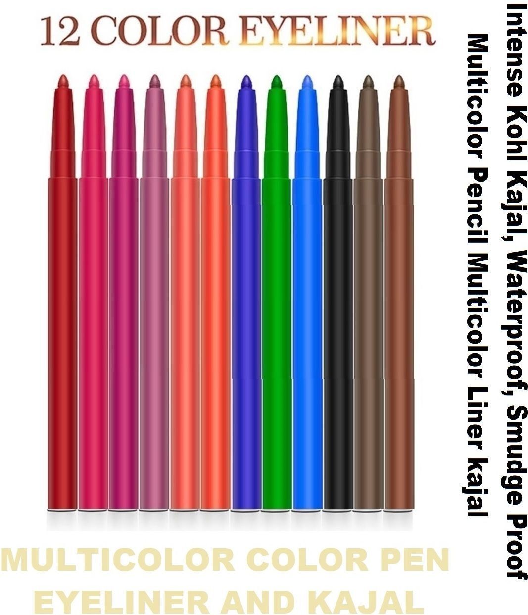 Matte Highly Pigmented Creamy Pencil 12 Set Of Eyeliner Kajal-image-31
