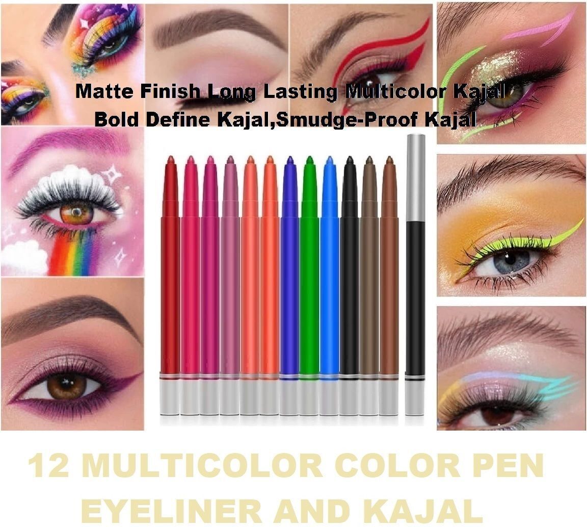 Multicolor Eye Liner Pen Pencils, Hyper Pigmented eye Makeup-image-29