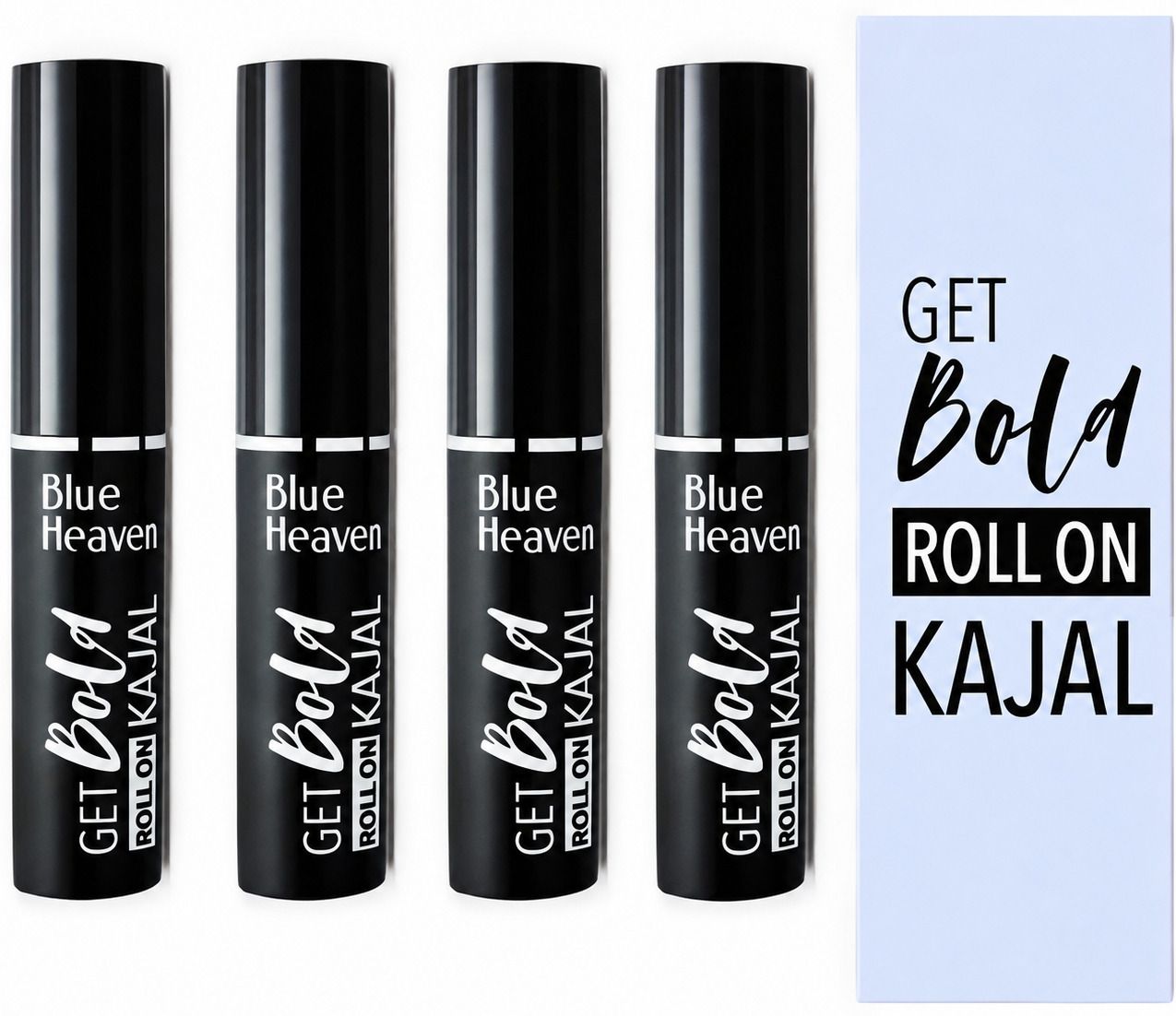 blue heaven GET BOLD ROLL ON KAJAL LEAD FREE VITAMIN E 1.1G PACK OF 4-picture-1
