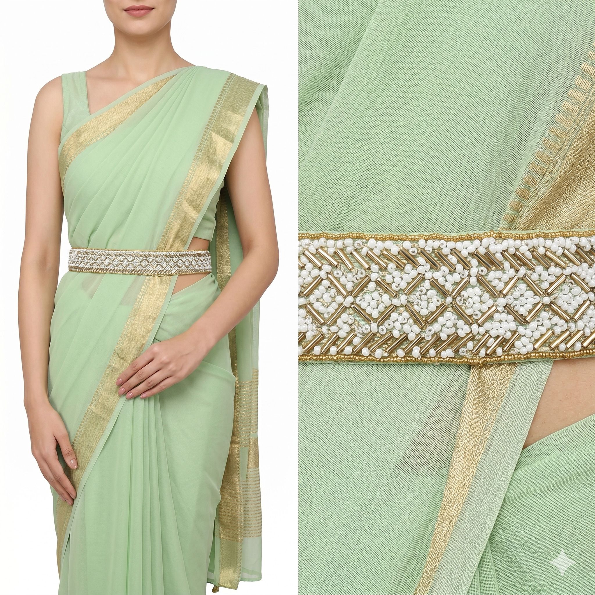 purala Women Evening, Party, Casual Gold Fabric Belt-picture-18