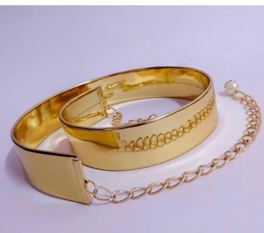 kriva fashion gallary Women Casual, Evening, Formal, Party Gold Artificial Leather Reversible Belt-picture-12