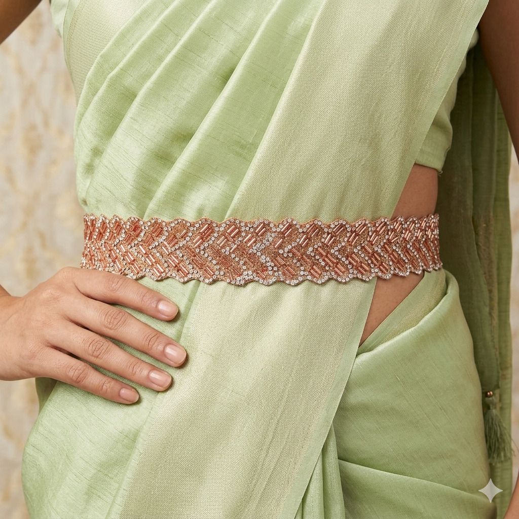 Women Evening, Party, Casual Pink Fabric Belt-image-6