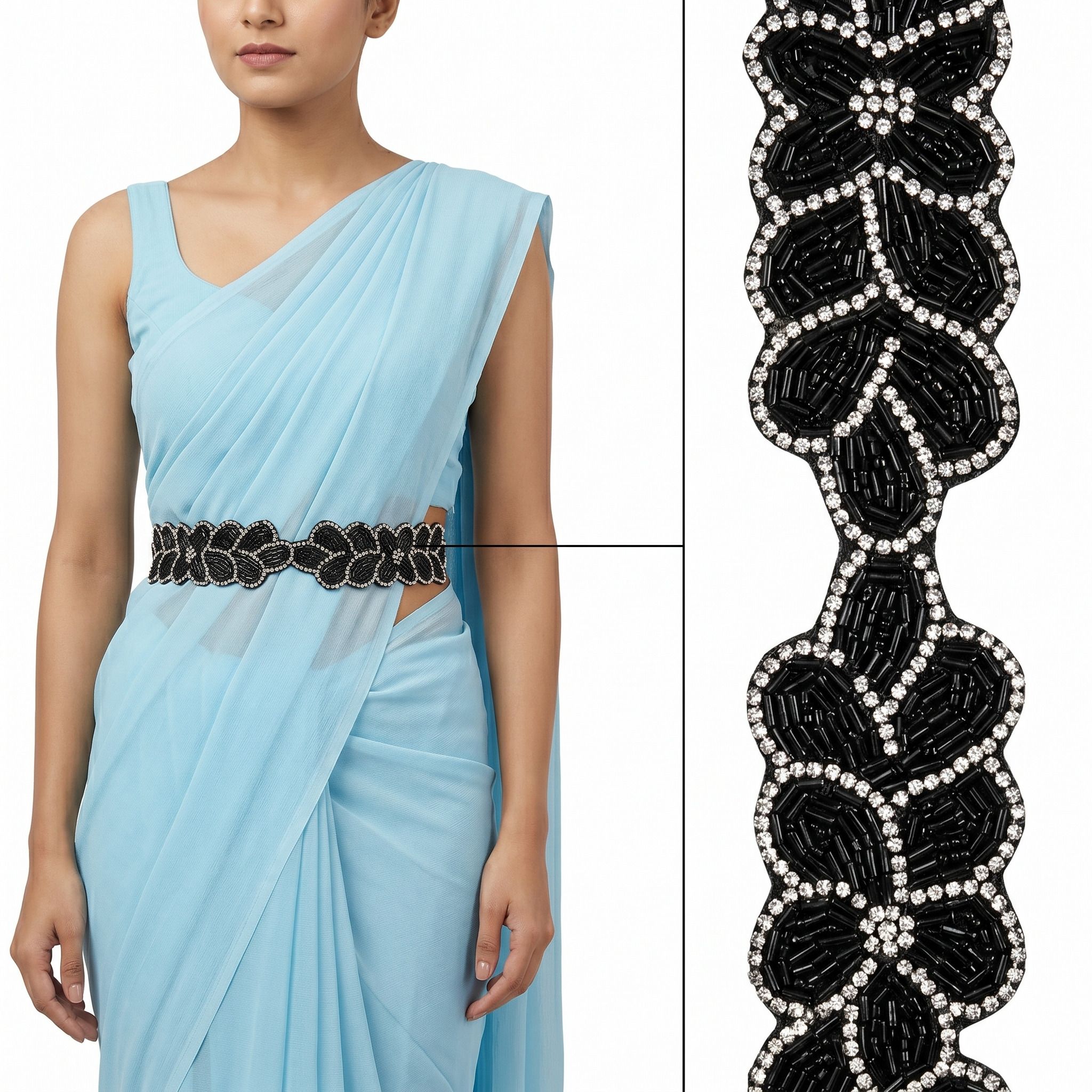 purala Women Evening, Party, Casual Black Fabric Belt-picture-46