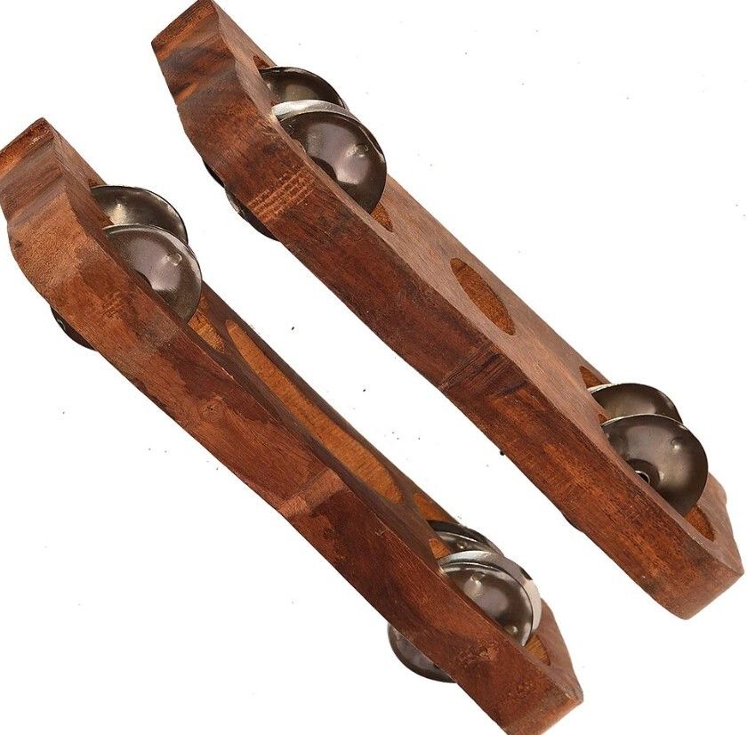 KM134 wood Kartal Pair Indian Musical Percussion Instrument Hand-Cymbals Kartal Instrument-image-46