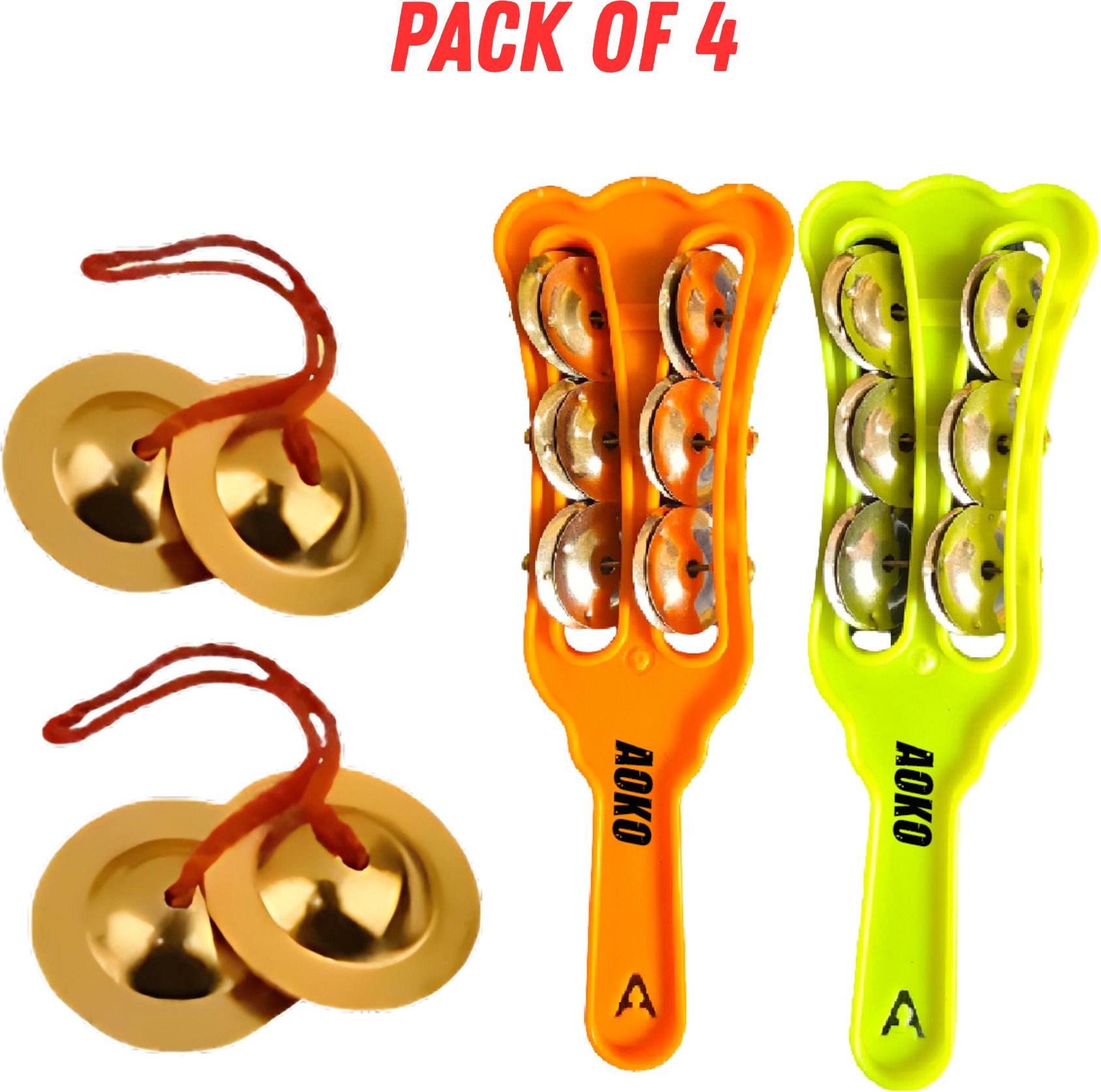 aoko 2 Khartal Hand Cymbals with 2 pair of manjeeras Traditional Indian Instrument Kartal Instrument-picture-24