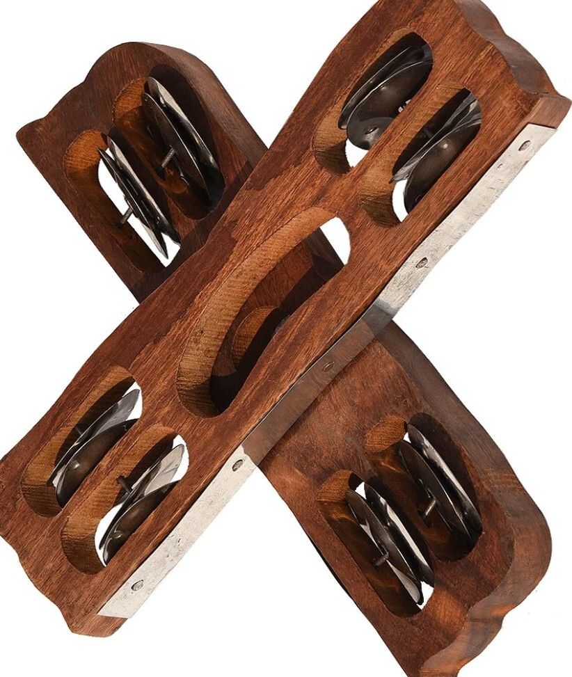 maga mart MM142 wood Kartal Pair Indian Musical Percussion Instrument Hand-Cymbals Kartal Instrument-picture-32
