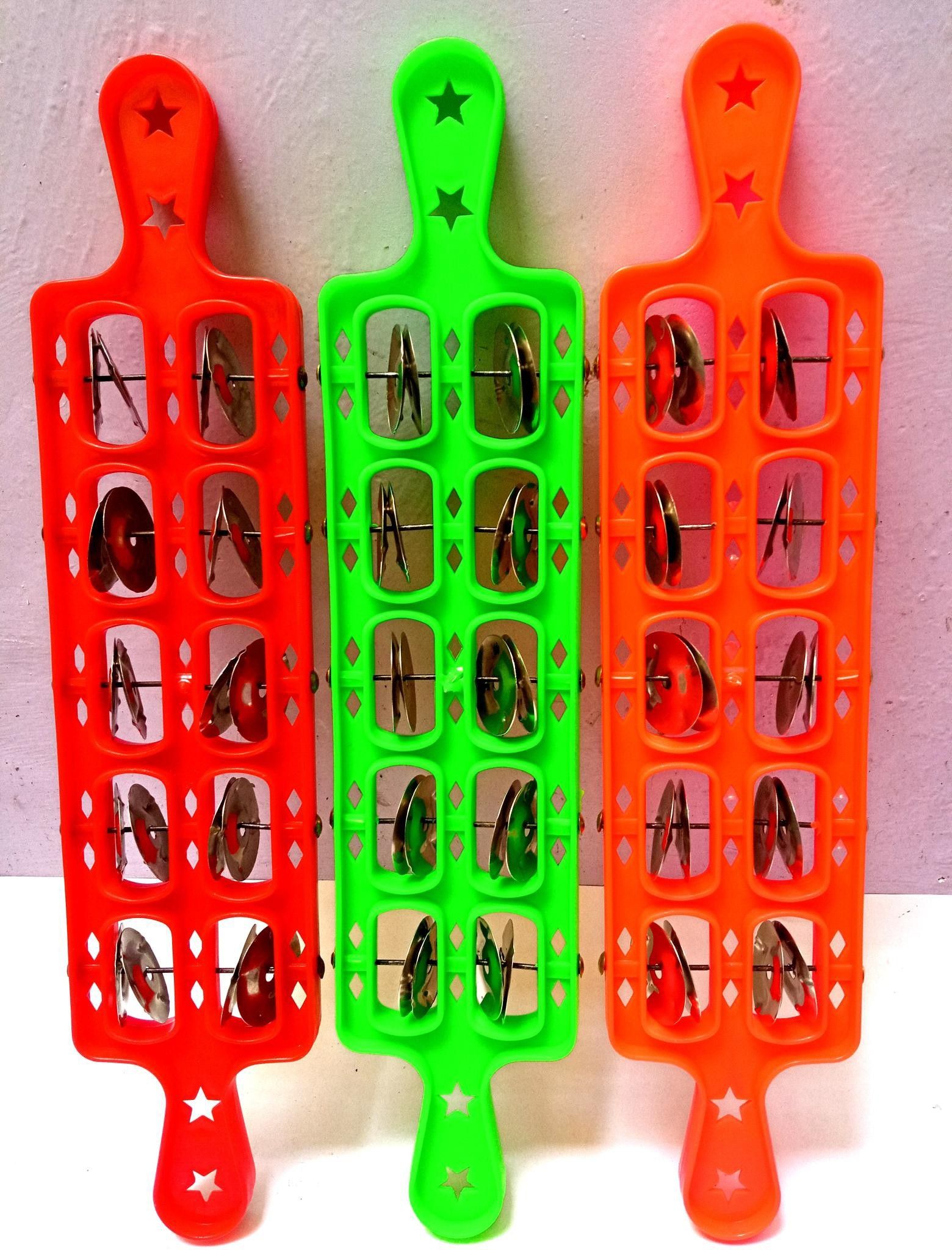 vaasu online Temple 3Pcs of 5Lines First Quality Plastic Jhika/Kartal/Cymbals/Handtal/Hatheli Kartal Instrument-picture-28