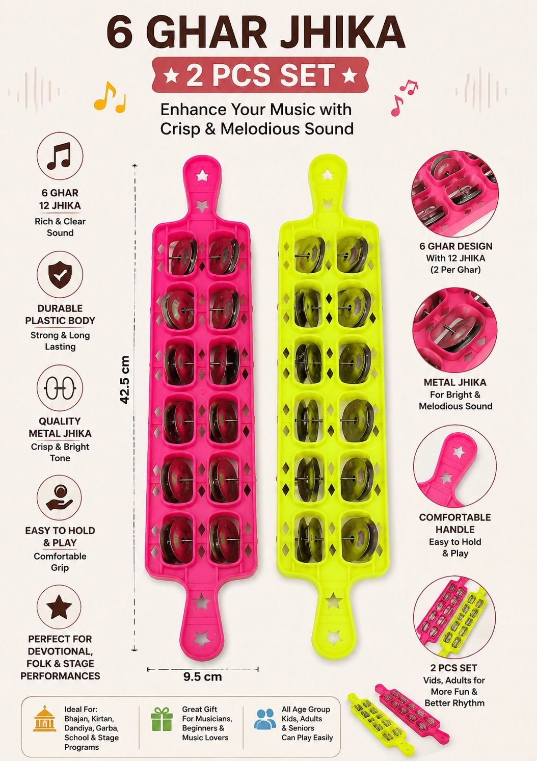 musiking 6 GHAR JHIKA 2 PCS AZ30 Kartal Instrument-picture-24