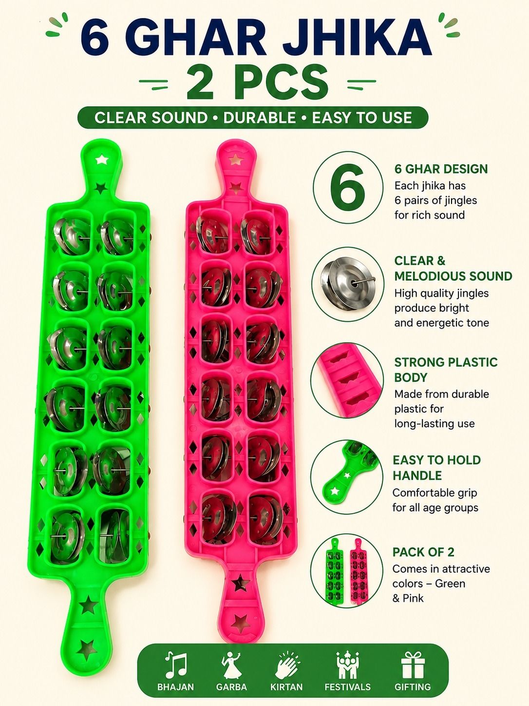 musiking 6 GHAR JHIKA 2 PCS AZ57 Kartal Instrument-picture-22