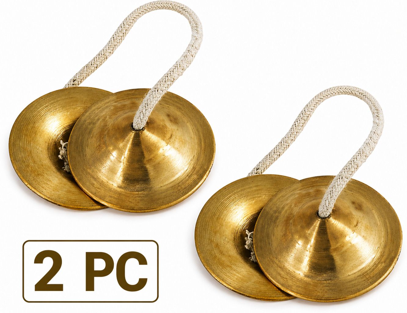 mpix Handmade Brass Percussion Instrument With Strap - Hand Cymbals Manjeera/Manjira Kartal Instrument-picture-35