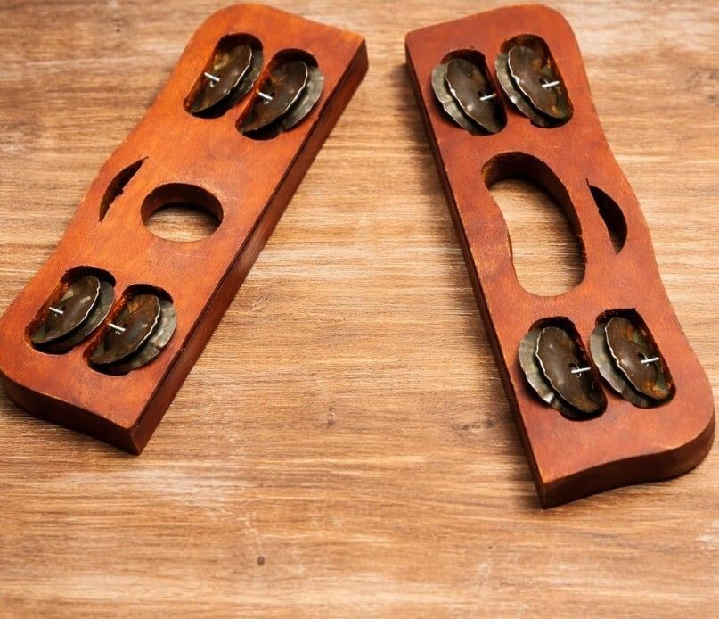 maga mart MM135 wood Kartal Pair Indian Musical Percussion Instrument Hand-Cymbals Kartal Instrument-picture-29