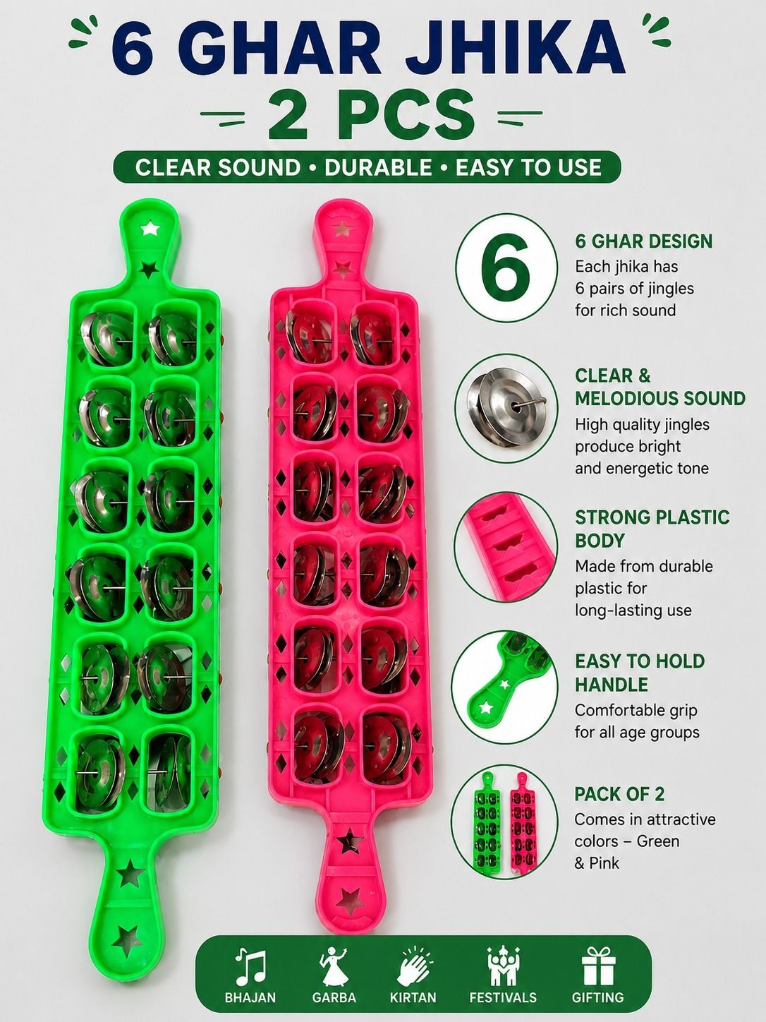 musiking 6 GHAR JHIKA 2 PCS AZ55 Kartal Instrument-picture-31