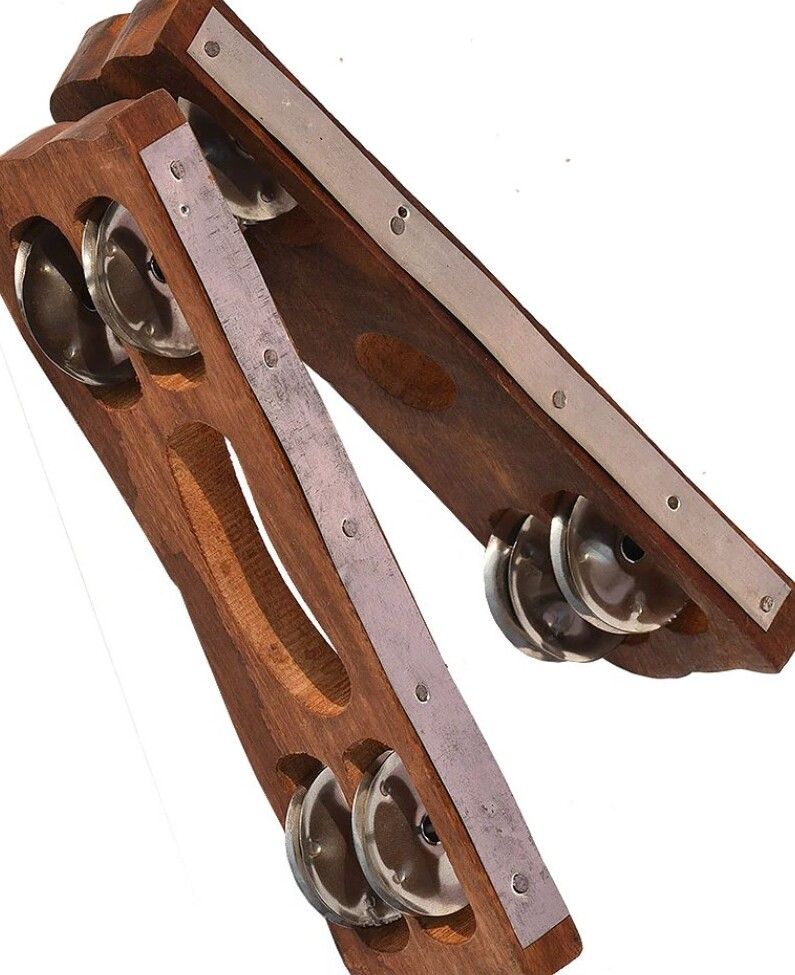 MM167 wood Kartal Pair Indian Musical Percussion Instrument Hand-Cymbals Kartal Instrument-image-28