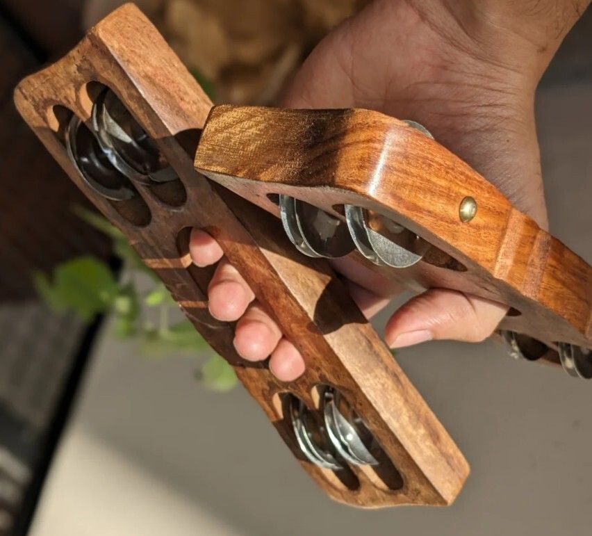maga mart MM134 wood Kartal Pair Indian Musical Percussion Instrument Hand-Cymbals Kartal Instrument-picture-27