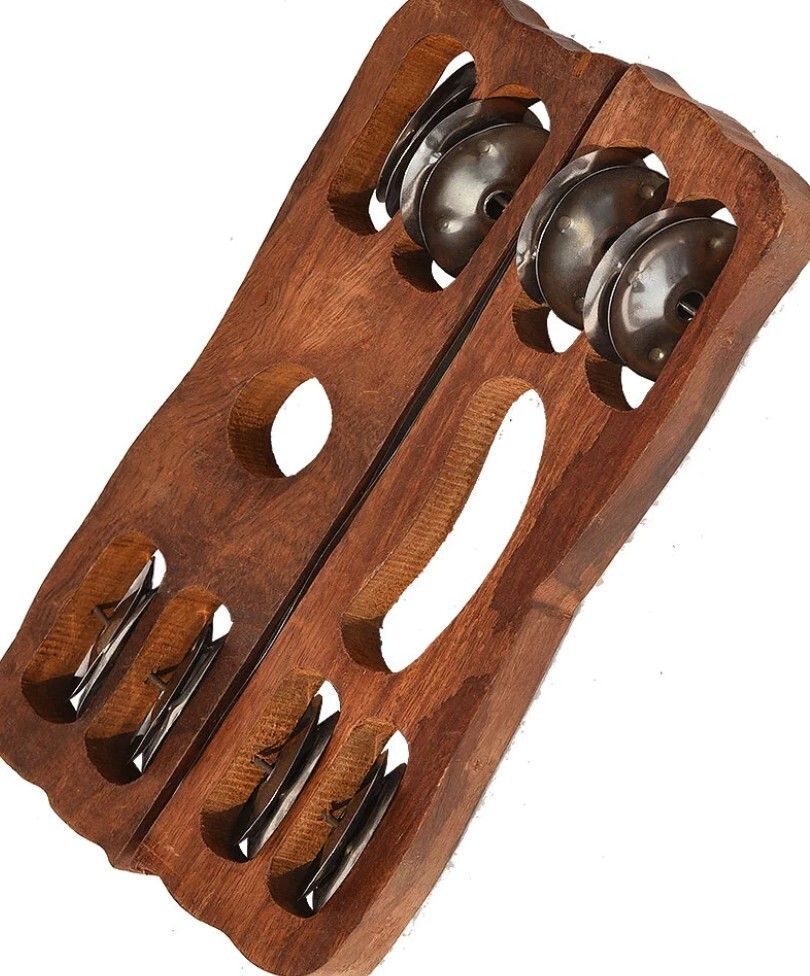 KM132 wood Kartal Pair Indian Musical Percussion Instrument Hand-Cymbals Kartal Instrument-image-47