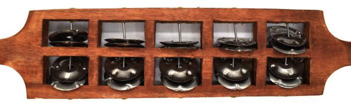 maga mart MM129 wood Jhika Cymbal Handmade Indian Musical Instrument 5 Bells Kartal Instrument-picture-20