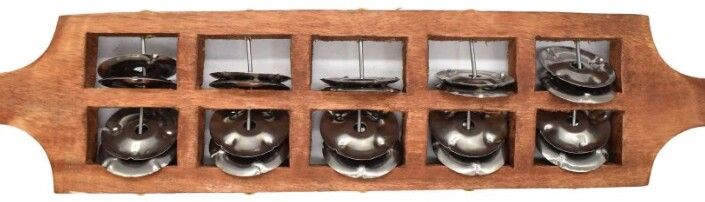 khalsa musical KM106 wood Jhika Cymbal Handmade Indian Musical Instrument 5 Bells Kartal Instrument-picture-12