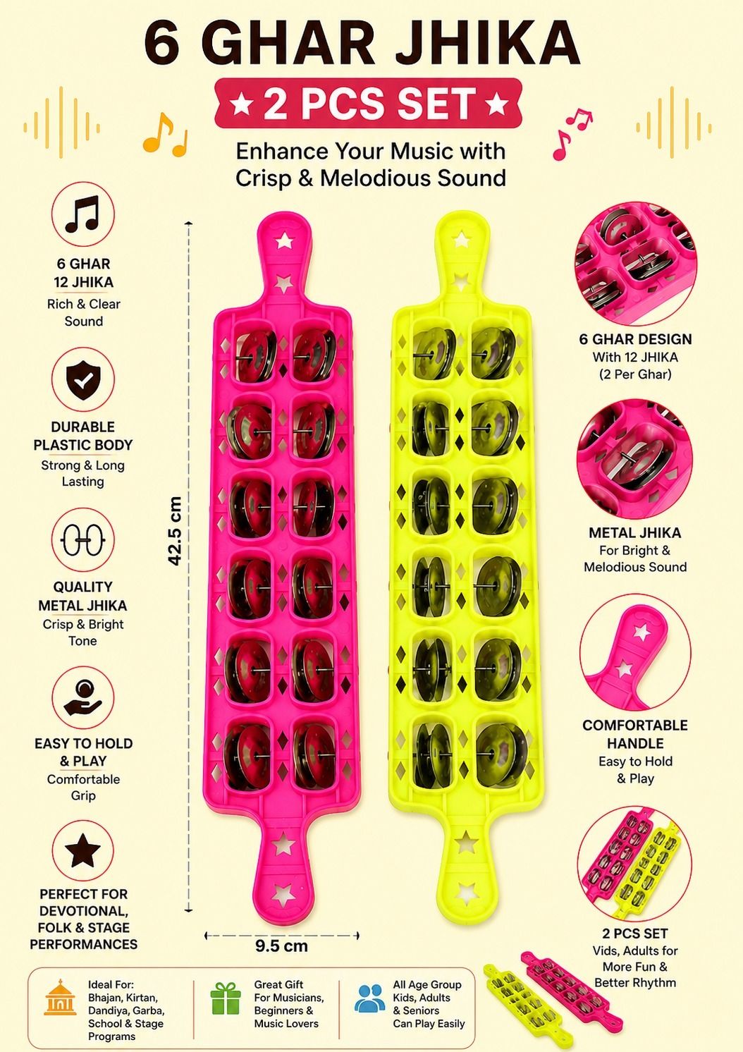 musiking 6 GHAR JHIKA 2 PCS AZ26 Kartal Instrument-picture-15