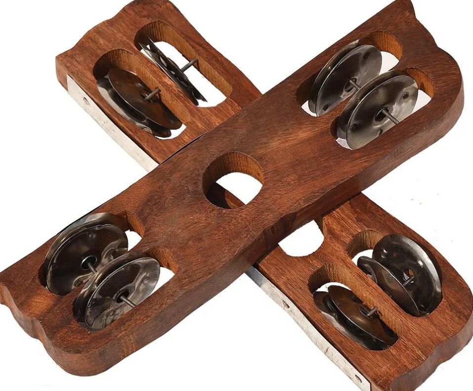 maga mart MM156 wood Kartal Pair Indian Musical Percussion Instrument Hand-Cymbals Kartal Instrument-picture-38