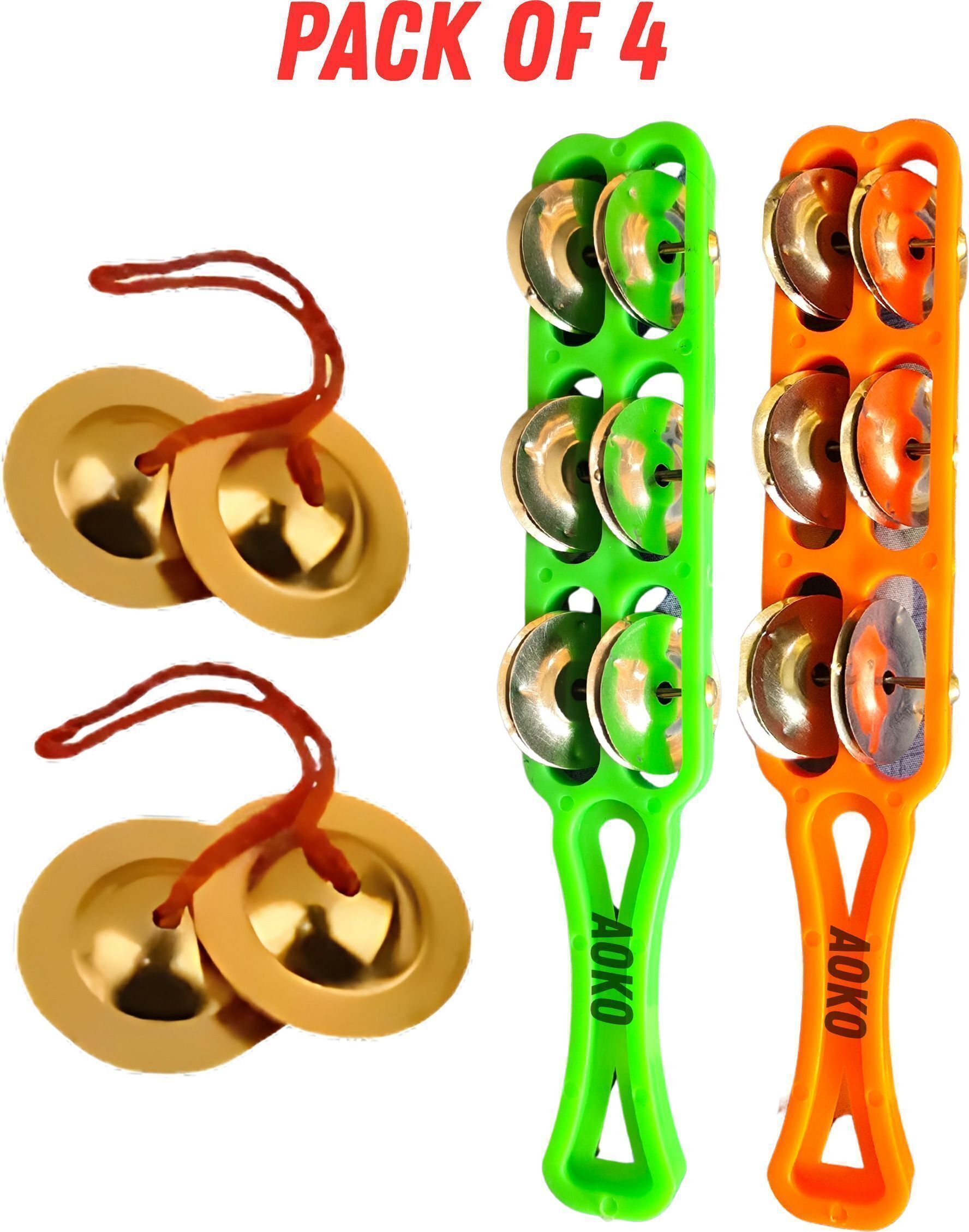 bhoomika collection Khartal Hand Cymbals with 2 pair of manjeeras Traditional Indian Instrument Kartal Instrument-picture-16