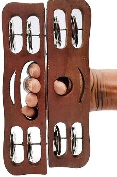 MM106 Handmade Kartal Pair Indian Musical Percussion Kartal Instrument-image-11