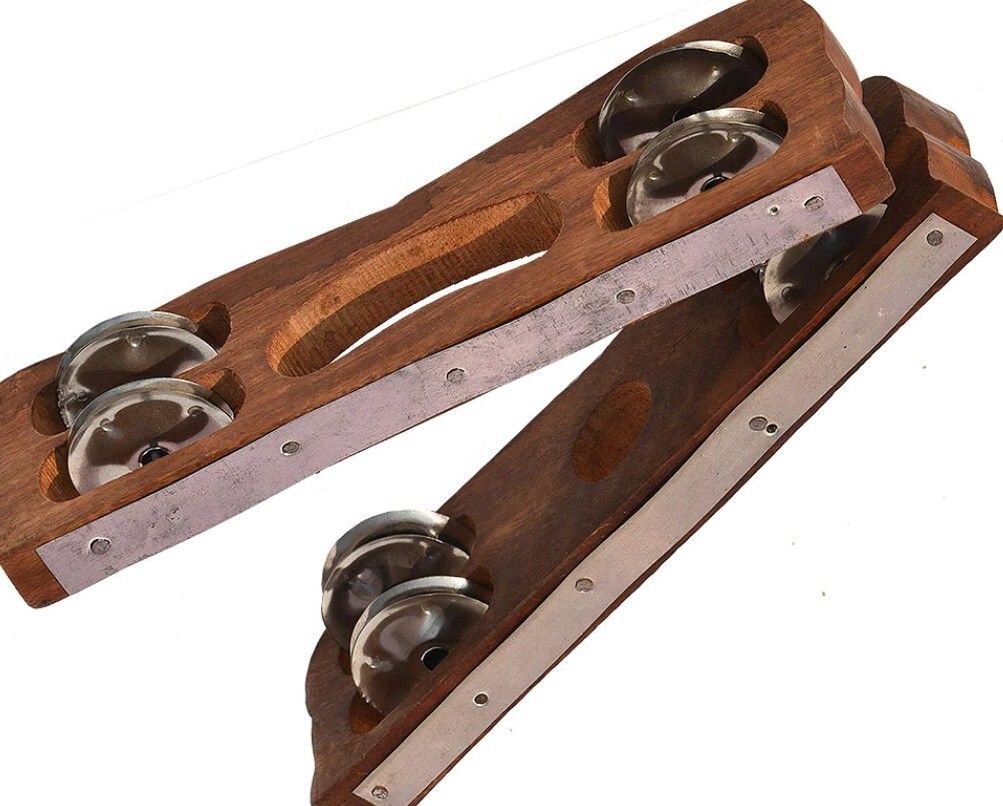 KM135 wood Kartal Pair Indian Musical Percussion Instrument Hand-Cymbals Kartal Instrument-image-44