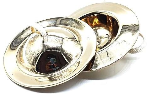Iron Manjira Gold Colour (Set of 1) 3 Inches Kartal Instrument-image-0