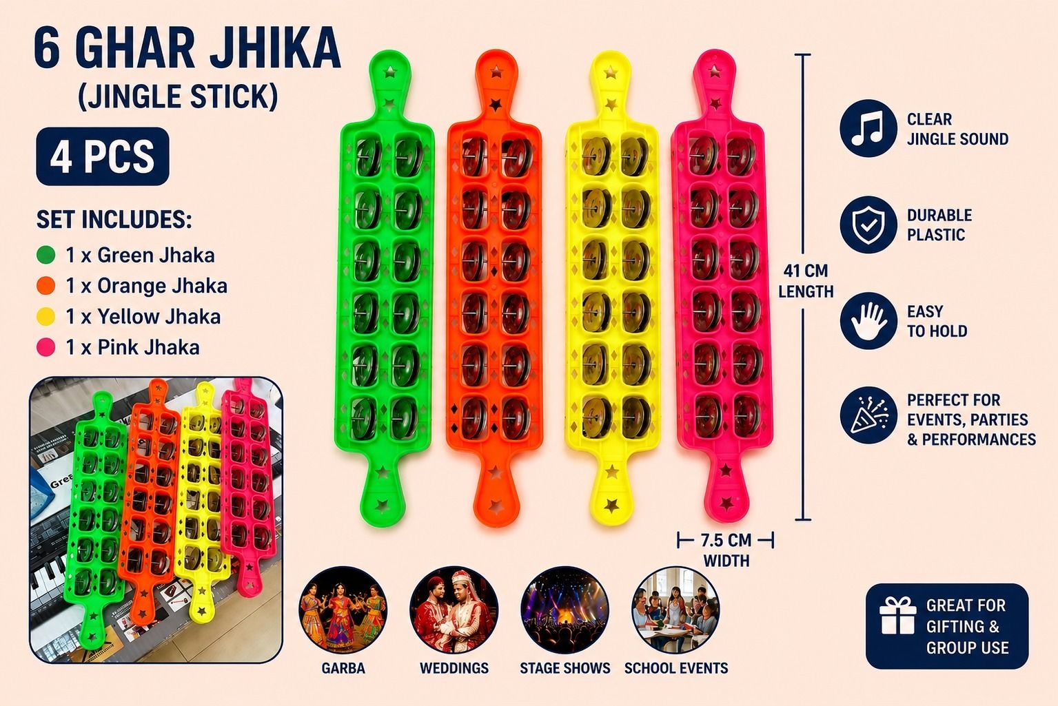 musiking 6 GHAR JHIKA 4 PCS AB23 Kartal Instrument-picture-17