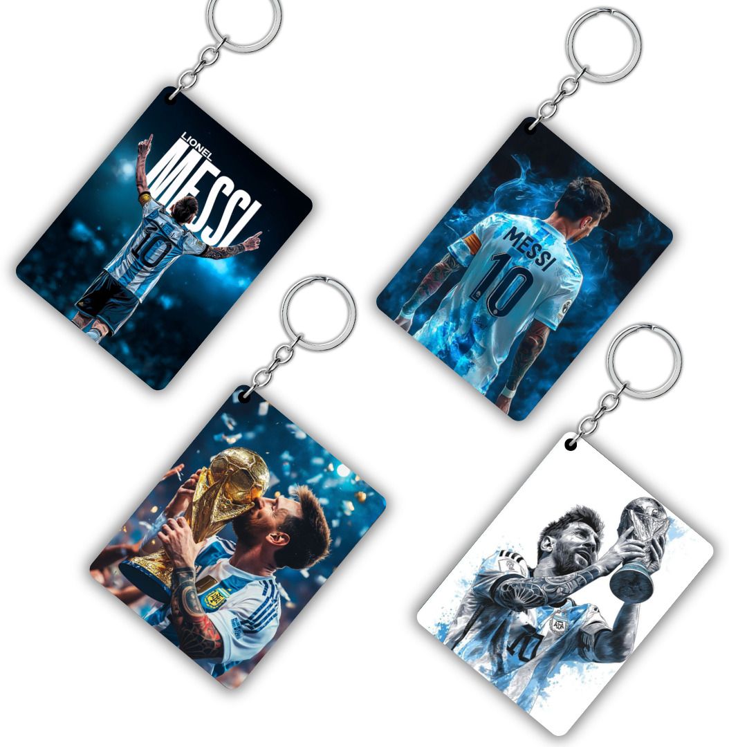 Lionel Messi Football Keychain Set | Iconic Argentina Moments, Pack of 4 Key Chain-image-42
