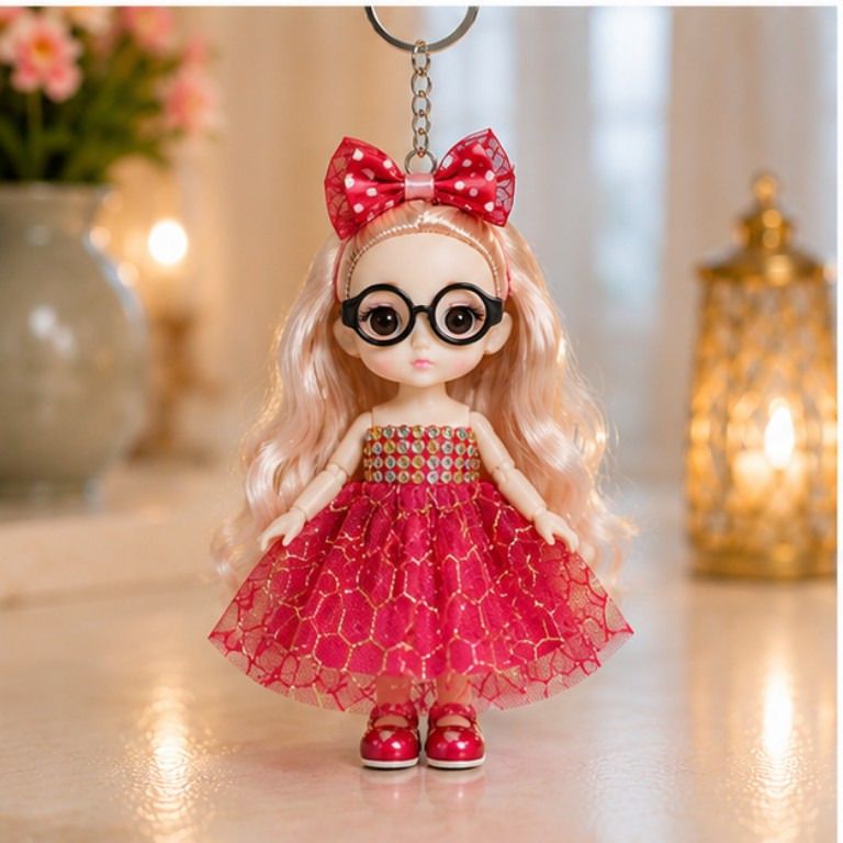 vedant enterprise Baby Doll | Barbie Doll | Cute Doll | Doll House | Keychain | Red Color-picture-35