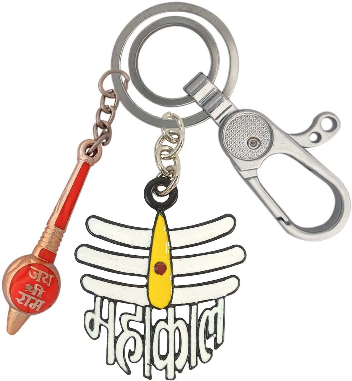 shoky looks Lord Shiva Black and white Mahakal With Orange Gada Stylish Locking Lock Locking Carabiner-picture-37