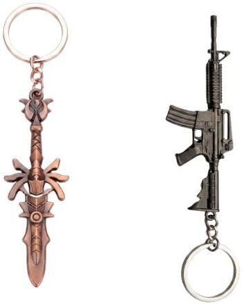 rkieo PUBG / Gaming Metal Keychain Combo – M416 Gun & Sword Shape Keyring Key Chain-picture-21