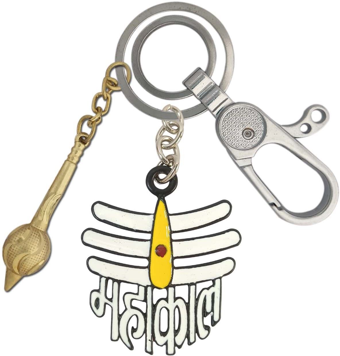 shoky looks Lord Shiva Black and white Mahakal With Golden Hanuman Gada Stylish Locking Lock Locking Carabiner-picture-36