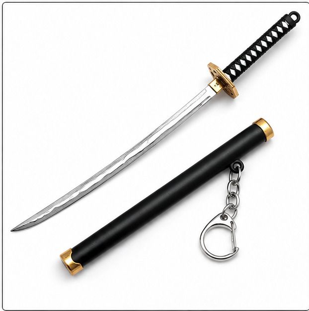 joyloot Mini Katana Sword Keychain with Sheath, Metal Anime Style Key Ring Pendant Key Chain-picture-43