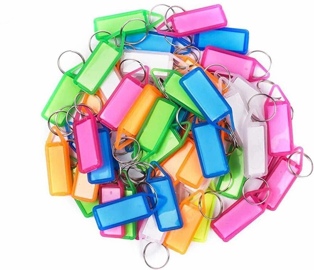 Assorted Tag/Label Key Chain Pack Of 50 Carabiner