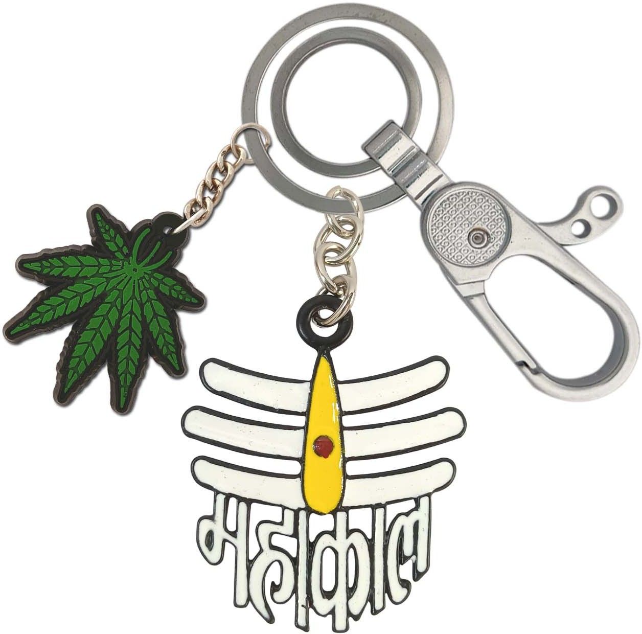 shoky looks Lord Shiva Black and white Mahakal With Green Leaves Stylish Locking Lock Locking Carabiner-picture-26