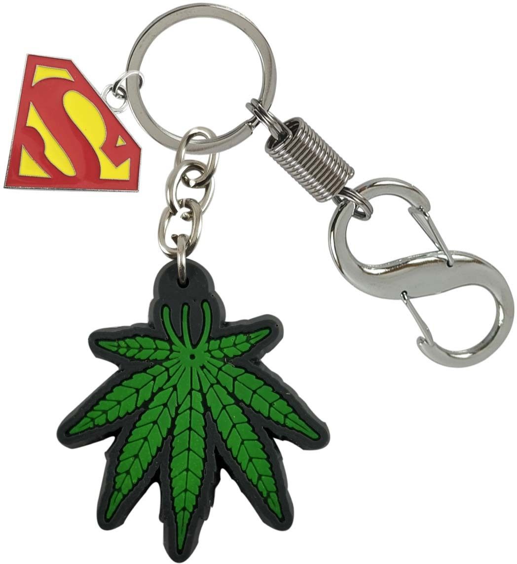 Green Leaf In Rubber With Supermen Logo Locking Lock Fashionable Locking Carabiner-image-39