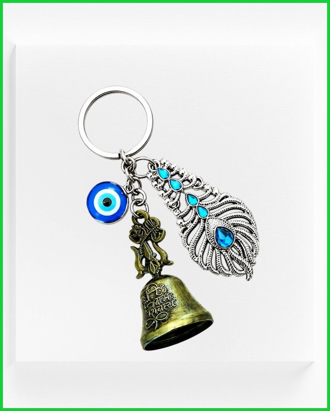 rosari Om Namah Shivaye Trishool Decorative Keychain for Car, Bike, Home & Office A17 Key Chain-picture-28