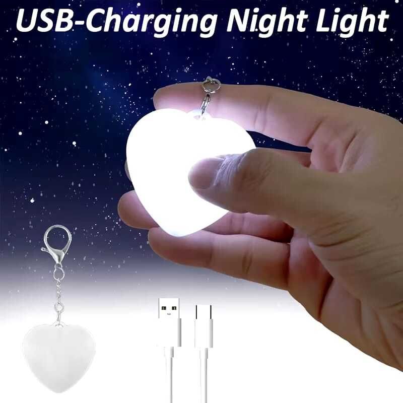 kamaly Romantic glowing Heart Shaped Light | Glowing Purse Key Chain 5 hrs Torch Emergency Light-picture-15