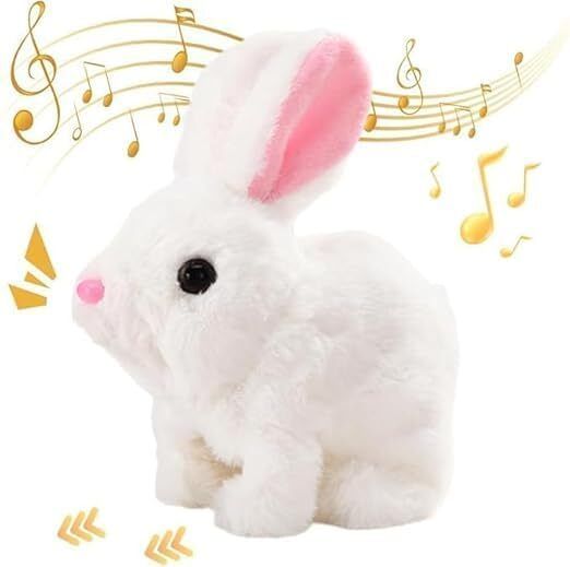 Bunny Toy with Sounds Jumping Rabbit moving Ears Mouth Educational Toy - 7 cm
